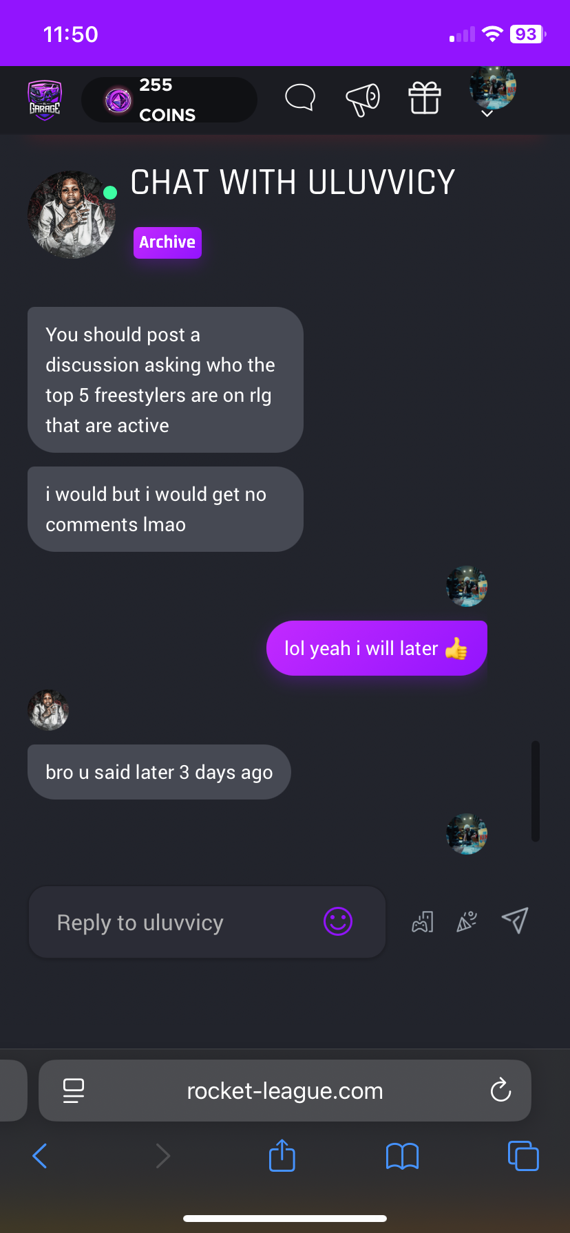 Icy wants to know who are the top freestylers on rlg