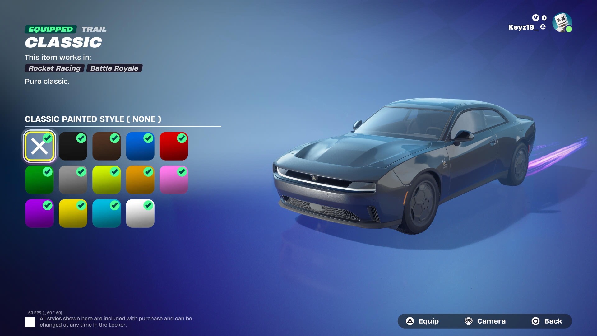 Painted classic trails in Fortnite