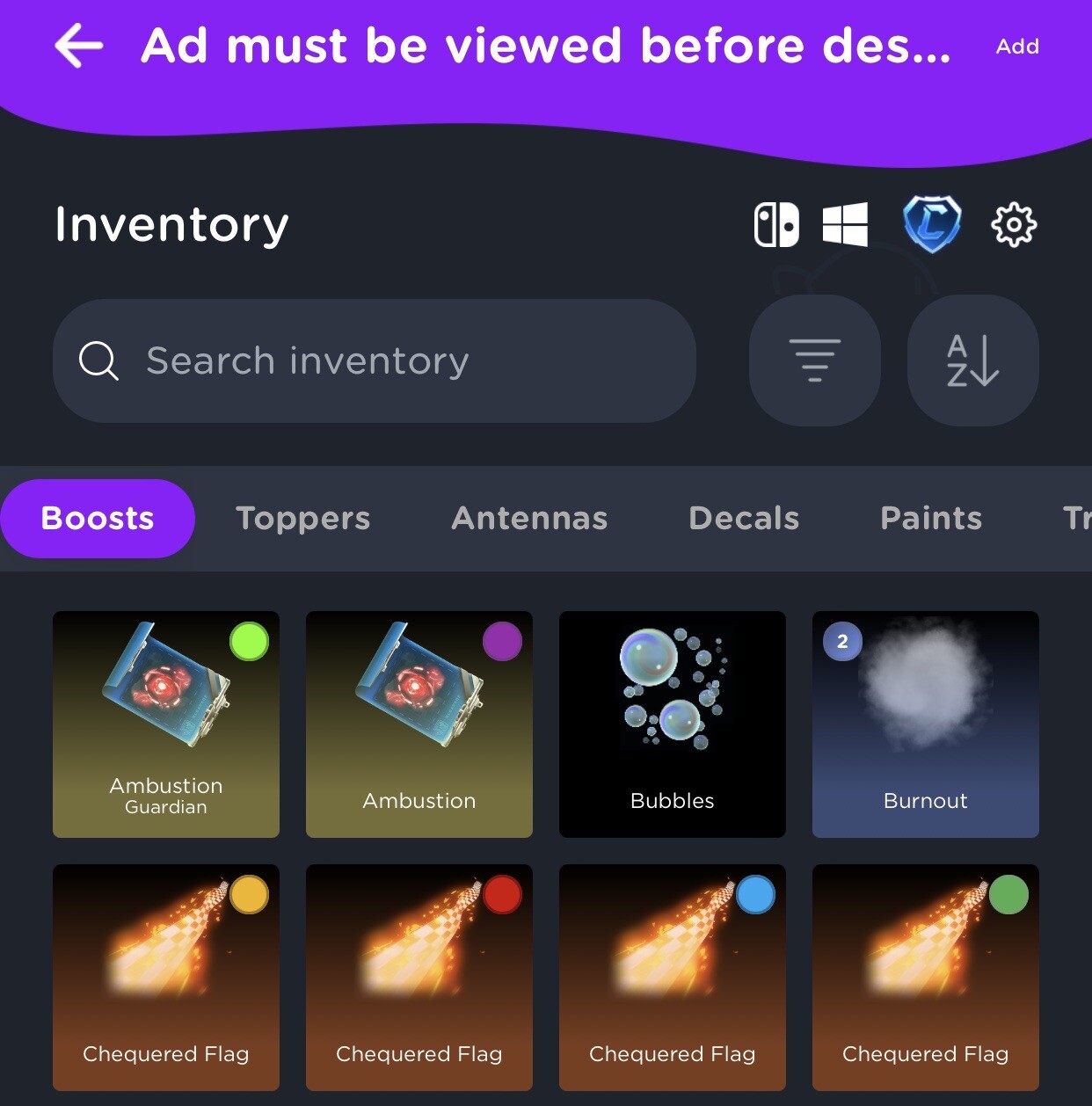 Inventory Title is off