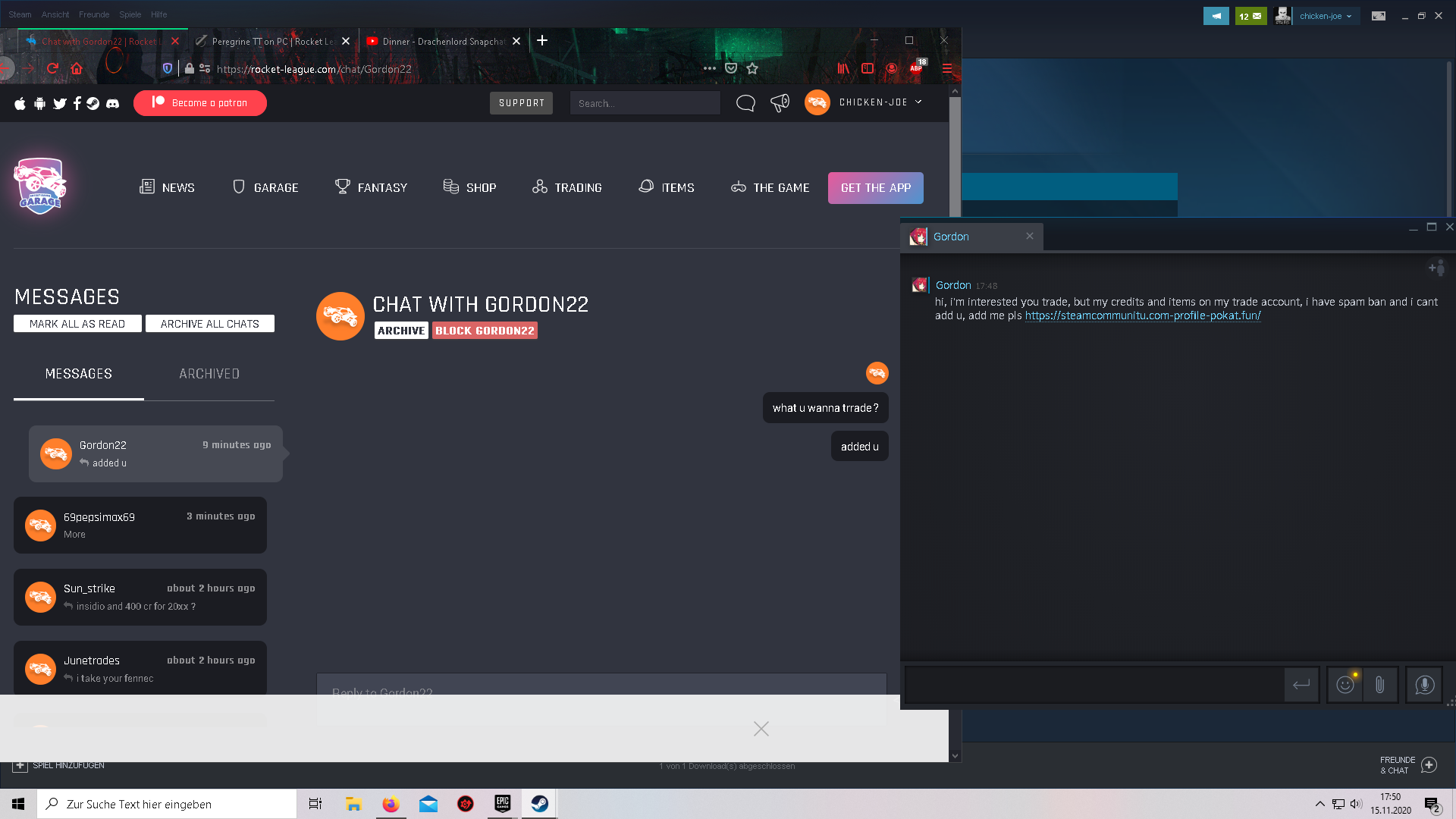 Scammer on RL Garage
