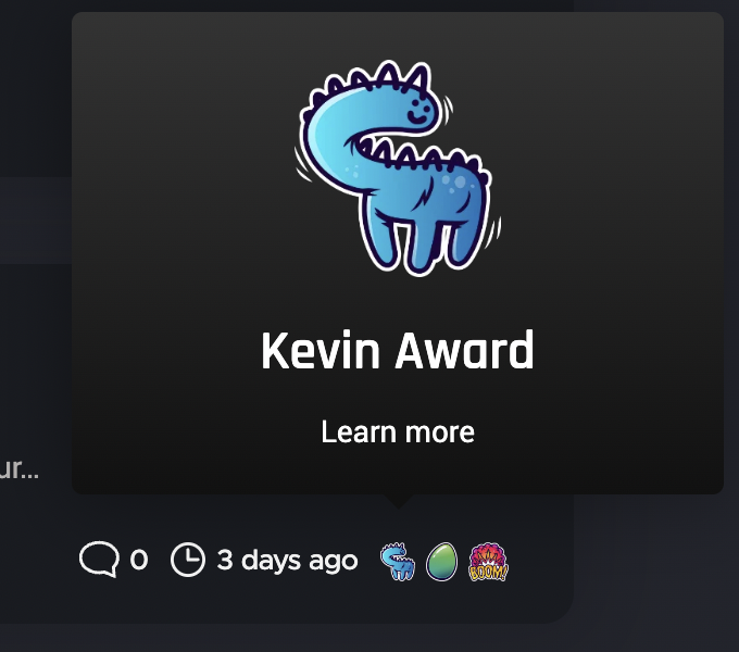 Award 'Learn more' leads directly to the Coins page.